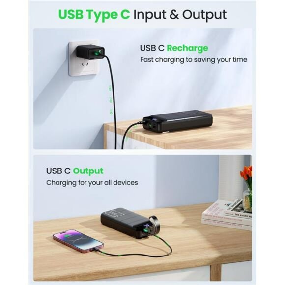 50000mAh power bank fast charging USB C portable charger with LED display - Picture 6 of 7